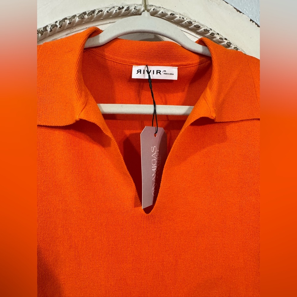 RIVIR Vibrant Orange Women's Jumpsuit SZ M - Picture 6 of 9